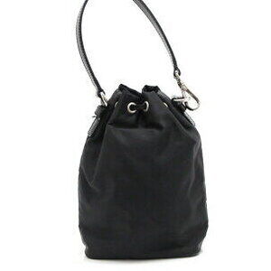 Prada nylon drawstring pouch handbag black